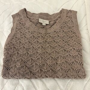LOFT Women's Taupe Knit Tank Top